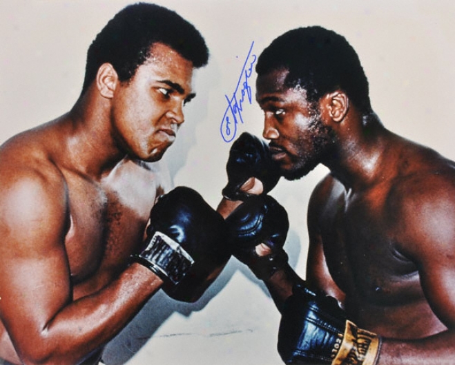 Joe Frazier Autographed 16x20 Photograph With Muhsmmad Ali