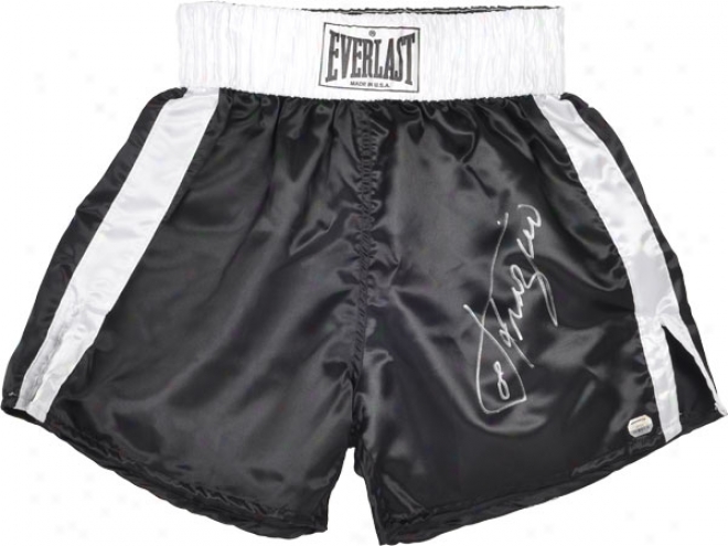 Joe Frazier Autographed Boxing Trunks  Details: Blwck, Everlast