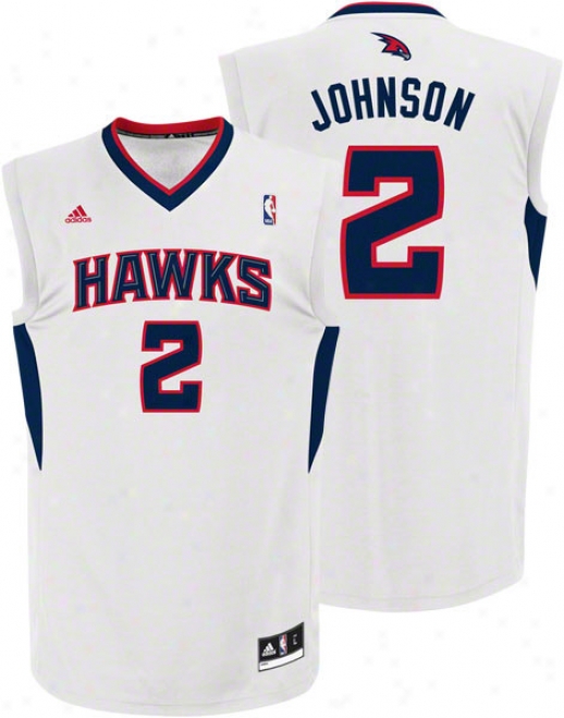 Joe Johnson Jersey: Adidas Revolution 30 White Replica #2 Atlanta Hawks Jersey