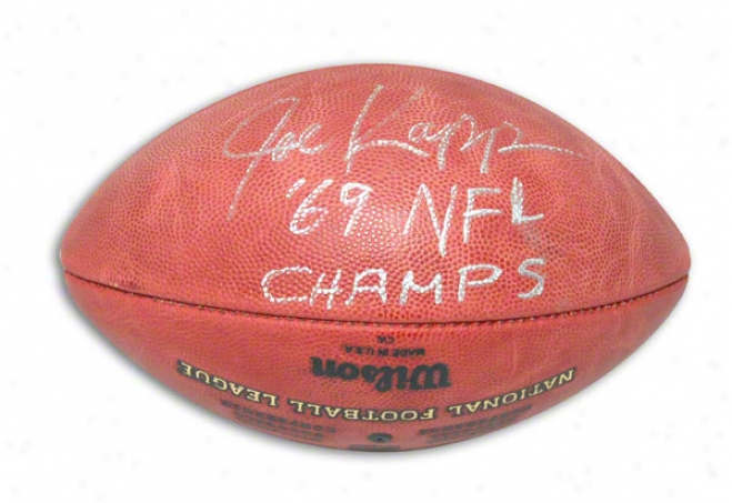 Joe Kapp Autographed Nfl Football Inscribed 69 Nfl Champs