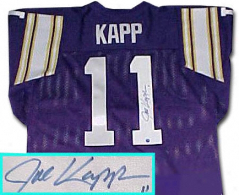 Jle Kapp Minnesota Vikings Autographeed Throwback Purple Jersey