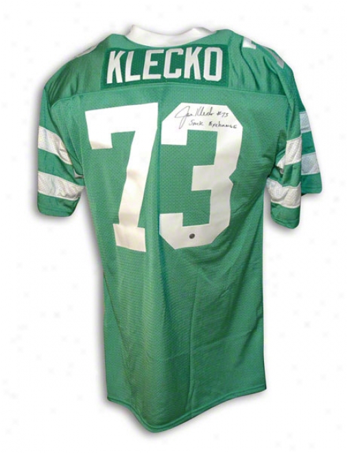 Joe Klecko Autographed New York Jets Green Throwback Jersey Inscribed &quotsack Exchange&quot