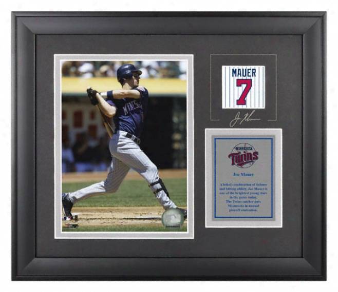 Joe Mauer Framed 6x8 Phoyograph  Details: Minnesota Twins, With Facsimile Signature