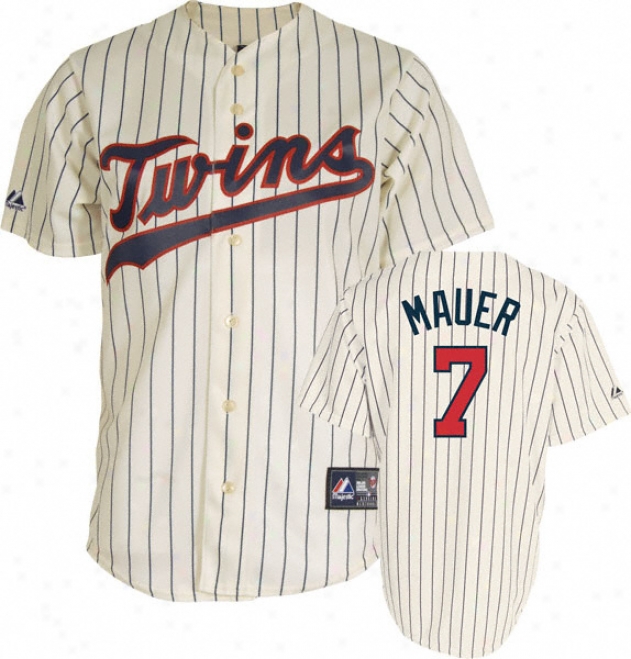 Joe Mauer Jersey: Mature Majestid Throwback Pinstripe Replica #7 Minnesota Twins Jersey