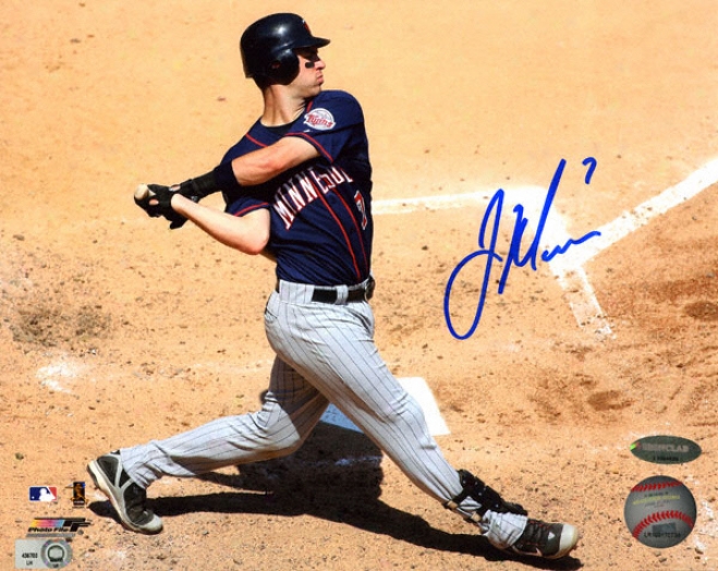 Joe Mauer Minnesota Twins - At Bat - Autographed 8x10 Photograph