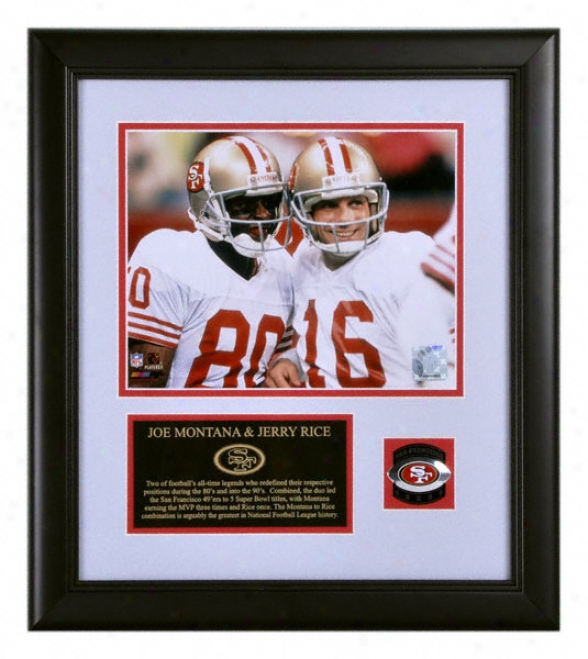 Joe Montana And Jerry Rice San Francisco 49ers Framed 8x10 Photograph By the side of Medal And Plate