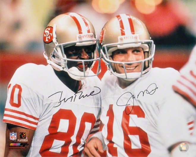 Jie Montana & Jerry Rice San Francisco 49ers Autographed Ph0tograph