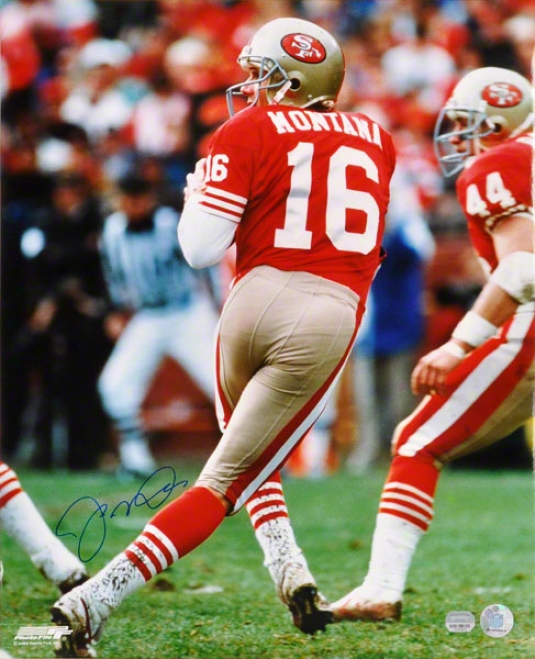 Je Montana San Francis0c 49ers - Action - Autographed 16x20 Photograpb