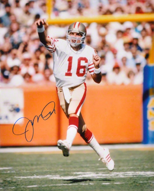Joe Montana San Francisco 49ers - Throwing On The Run - 16x20 Autographed Photograph