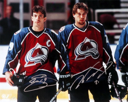 JoeS akic And Peter Forsberg Colorado Avalanche Autographed 16x20 Photograph