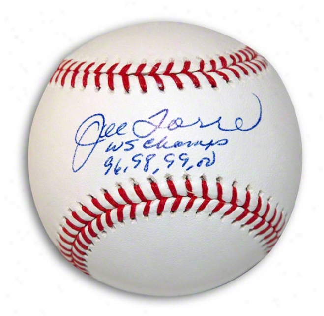 Joe Torre Autographed Baseball Inscribed Ws Champs 96, 98, 99, 00