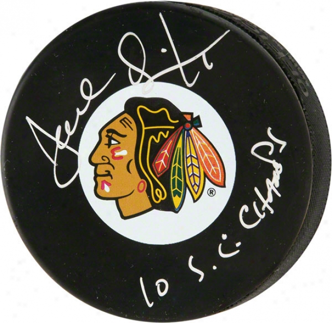 Joel Quenneville Autographed Puck  Details: Chicago Blackhawks Logo Puck, 10 Sc Champs Inscription