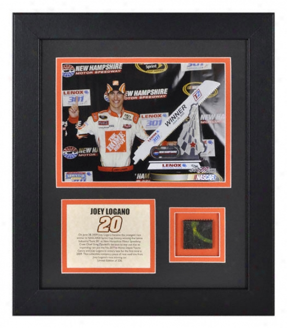 Joey Logano 2009 Recent Hampshire Mill-~ Framed 6x8 Photograph With Race Winning Tire Le 320