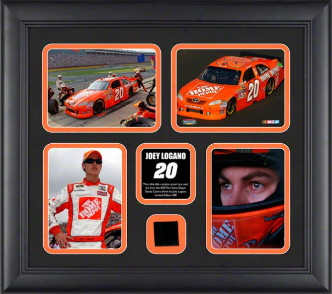 Joey Logano Framed 4-photograph Collage  Details: 2011 With Race Ussd Tire