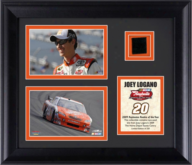 Joey Logano Nascar Rookie Of The Year Framed 6x3 Photographs With Tire - Le Of 320