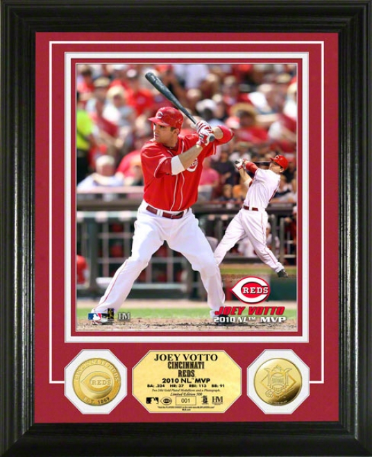 Joey Votto Photo Mint: Cincinnati Reds 2010 N.l Mvp 24k Gold Coin Photo Mint