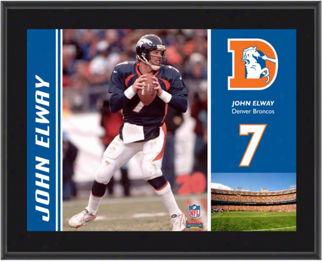 John Elway Plaque  Details: Denver Broncos, Sublimated, 10x13, Nfl Plaque