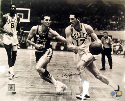 John Havlicek And Jerry West Autographed 16x20 Photo