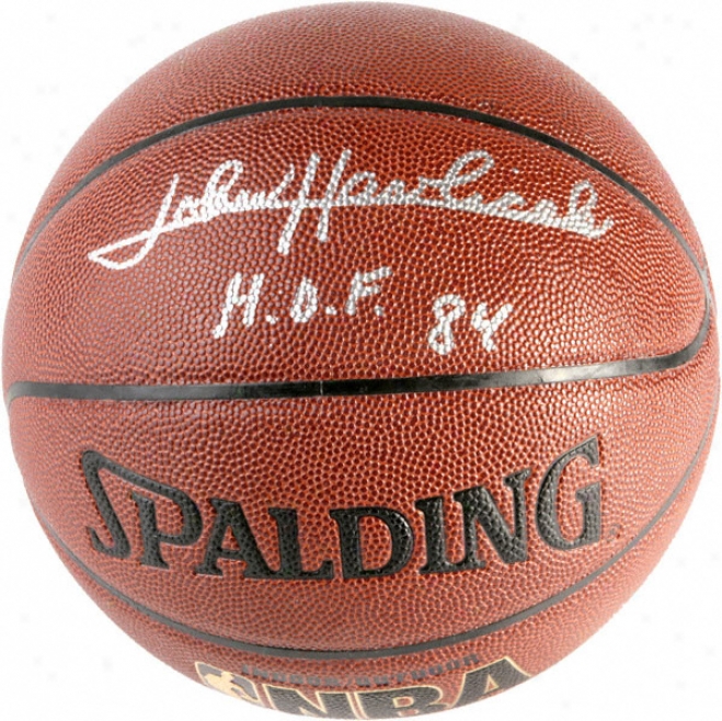 John Havlicek Boston Celtics Autographed Spalding Indoor/oitdoor Basketball W/ &quothof 84&quot Inscription