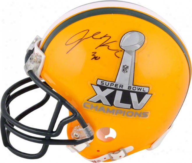 John Kuhn Autographed Mini Helmet  Details: Half Sb Xlv Half Green Bay Pckers