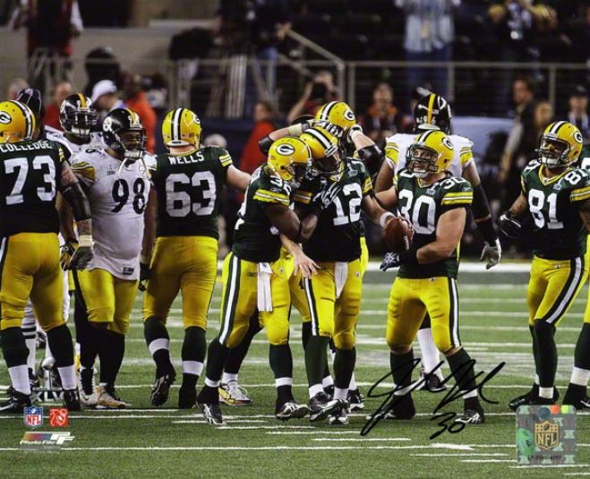 John Kuhn Autographed Photograph  Details: Unseasoned Bay Packers, Super Bowl Xlv Champions, 8x10