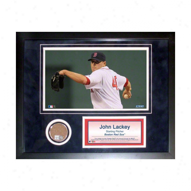 John Lackey Boston Red Sox 11x14 Framed Collage With Game Used Dirt, Photo & Namdplate