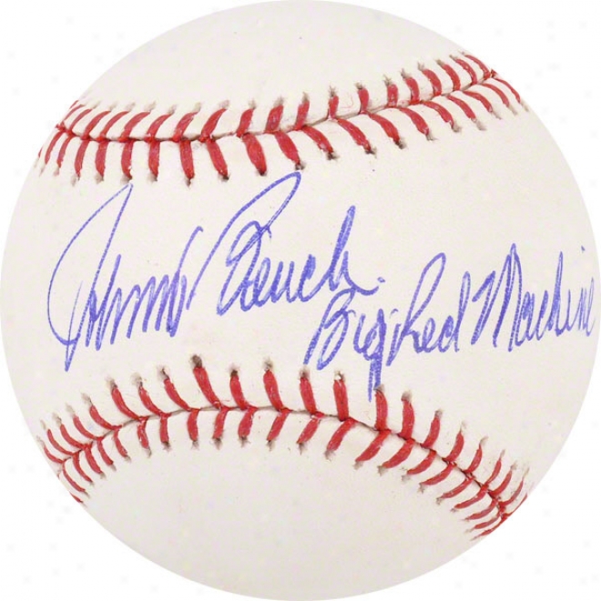 Johnny Bench Autographed Baseball  Details: Cincinnati Reds, With &quotbig Red Machine&quot Inscription