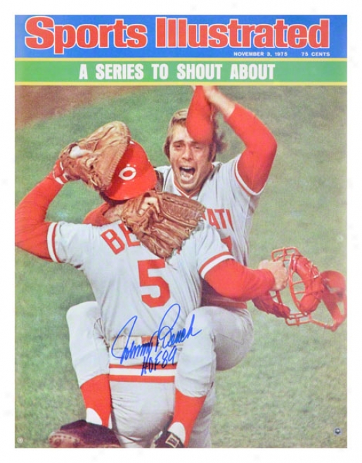 Johnny Bench Cincinnati Reda - Sports Illustrated Cover - Autographed 16x20 Photograph With Hof 89 Inscription