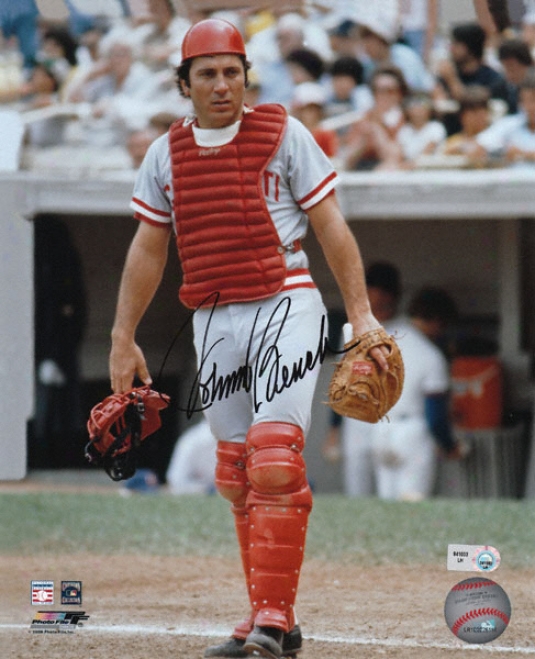 Johnny Long seat Cincinnati Reds -with Gear- Autographed 8x10 Photograph