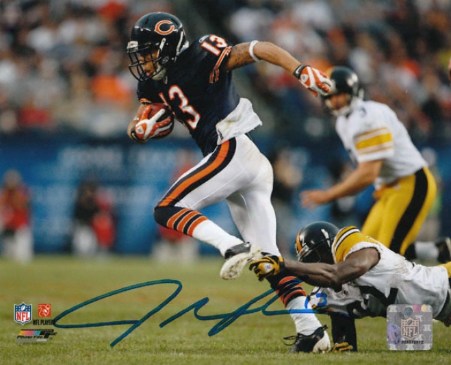 Johnny Knox Signed Photogaph: Chicago Bear Vs Steelers Autographed 8x10 Photo