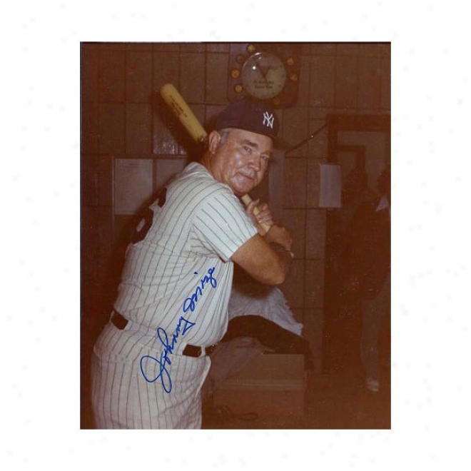 Johnny Mize Autographed Just discovered York Yankees 8x10P hoto