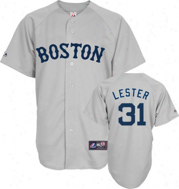 Jon Lester Jersey: Adult Majestic Road Grey Replica #31 Boston Red Sox Jersey