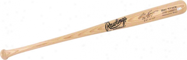 Jose Canseco Autographed Cheiropter  Details: Blonde Big Stick, Oakland Gymnastics, Roy / Mvp Inscription