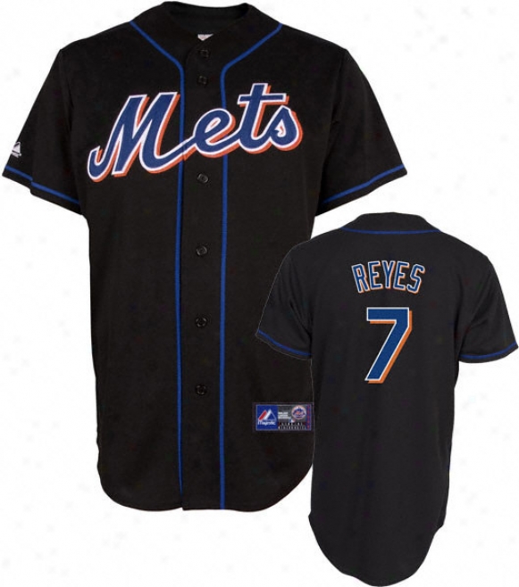 Jose Reyes Jersey: Adult Splendid Alterate Black Replica #7 New York Mets Jersey