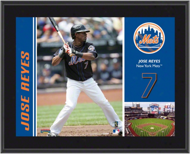 Jose Reyes Plaque  Details: New York Mets, Sublimated, 10x13, Mlb Plaque