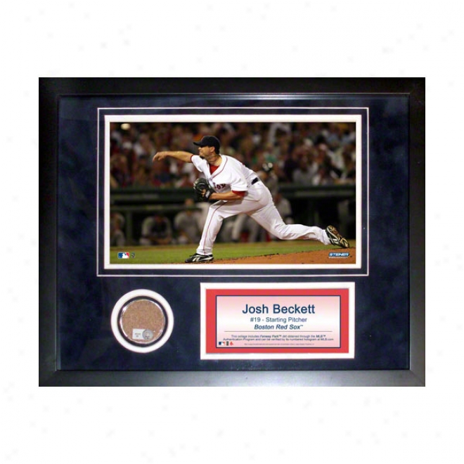 Josh Beckett Boston Red Sox 11x14 Framed Collage With Game UsedD irt, Photo & Nameplate