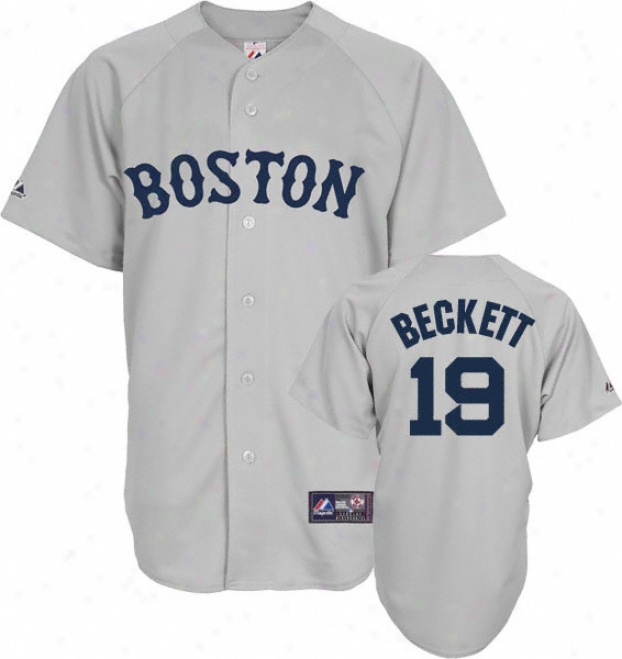 Josh Beckett Jersey: Adult Elevated Road Grey Replica #19 Boston Red Sox Jersey