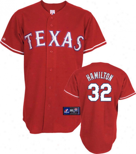 Josh Hamilton Jersey: Adult Majestic Alternate Red Autograph copy #32 Texas Rangers Jwrsey