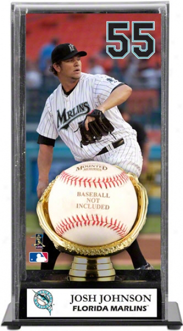 Josh Johnson Gold Glove Baseball Display Case  Details: Florida Marlins