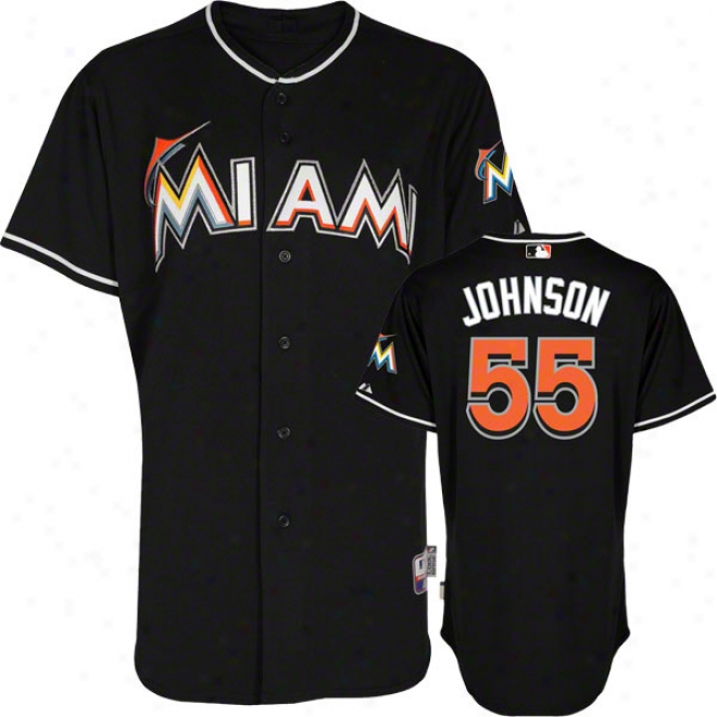 Josh Johnson Jersey: Miami Marlins #55 Alternate Mourning Authentic Cool Base␞ Jersey