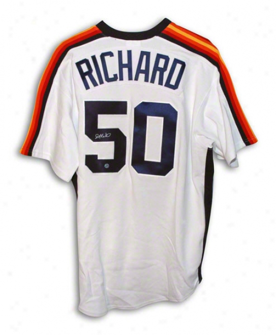 J.r. Richard Autographed Houston Astros White Majestic Jersey