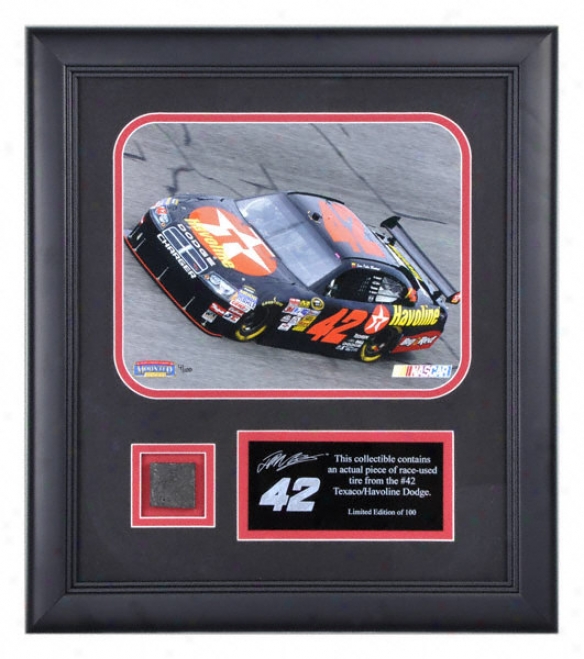 Juan Pablo Montoya Framed 8x10 Laserchrome Photograph With Tire