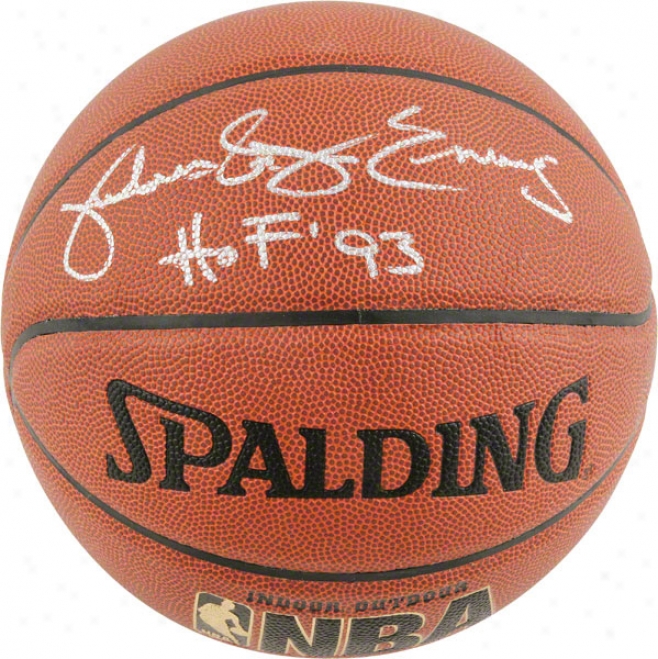 Julius Erving Philadelphia 76ers Autographed Indoor/outdoor Spalding Basketball W &quothof' 93&quot Inscription