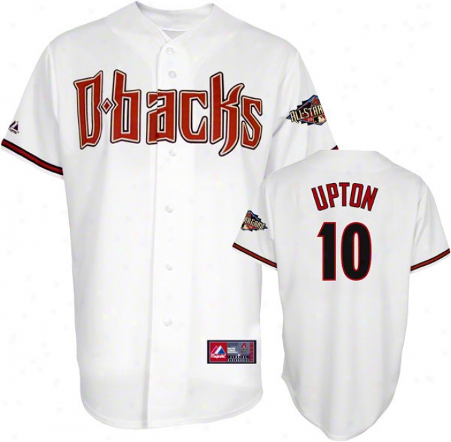 Justin Upton Jersey: Arizona Diamondbacks #10 Home White Replica Jersey With 2011 All-star Game Patch