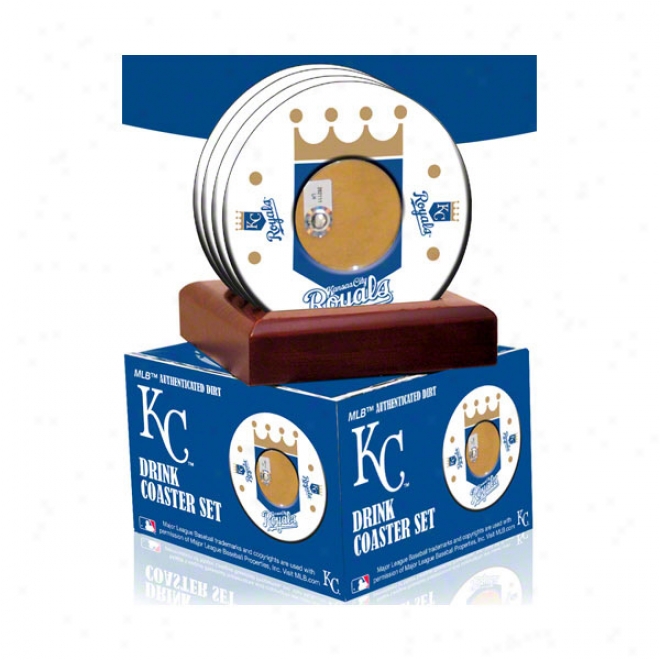 Kansas City Royals 4 Pack Coaster Set With Game Used Dirt