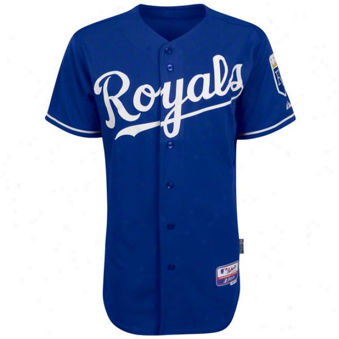 Kansas City Royals Alternate Royal Blue Authentic Cool Base␞ On-field Mlb Jersey