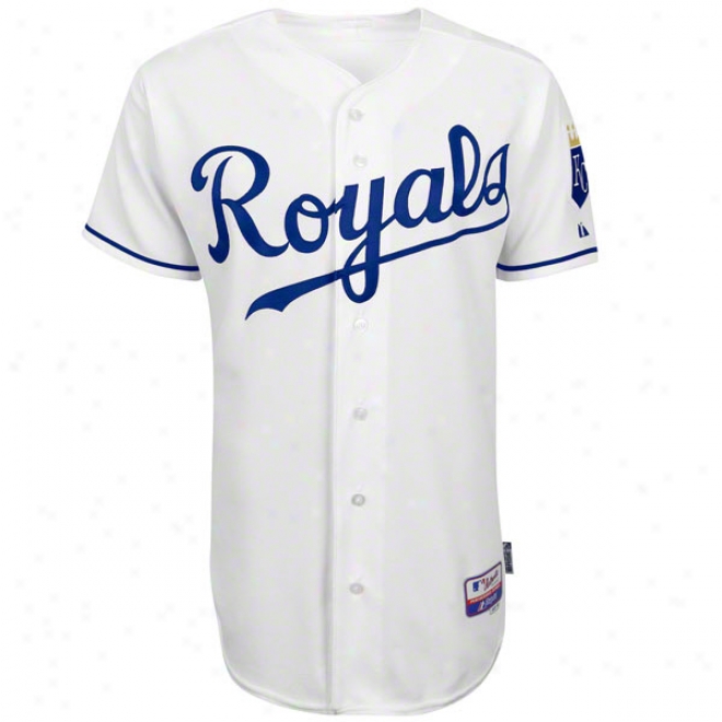 Kansas Cit Royals Home Whige Authentic Cool Base␞ On-field Mlb Jersey