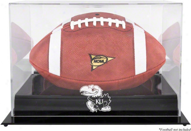 Kansas Jayhawks Black Shameful Logo Football Display Case