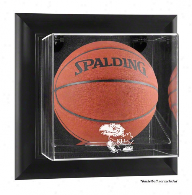 Kansas Jayhawks Framed Logo Wall Mountable Basketball Display Case