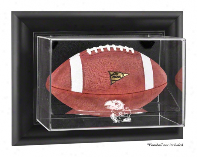 Kansas Jayhawks Framed Logo Wall Mountable Football Display Case